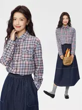 アメリカンスタイルのコットンフランネルチェックシャツ【長袖・ルーズフィット】