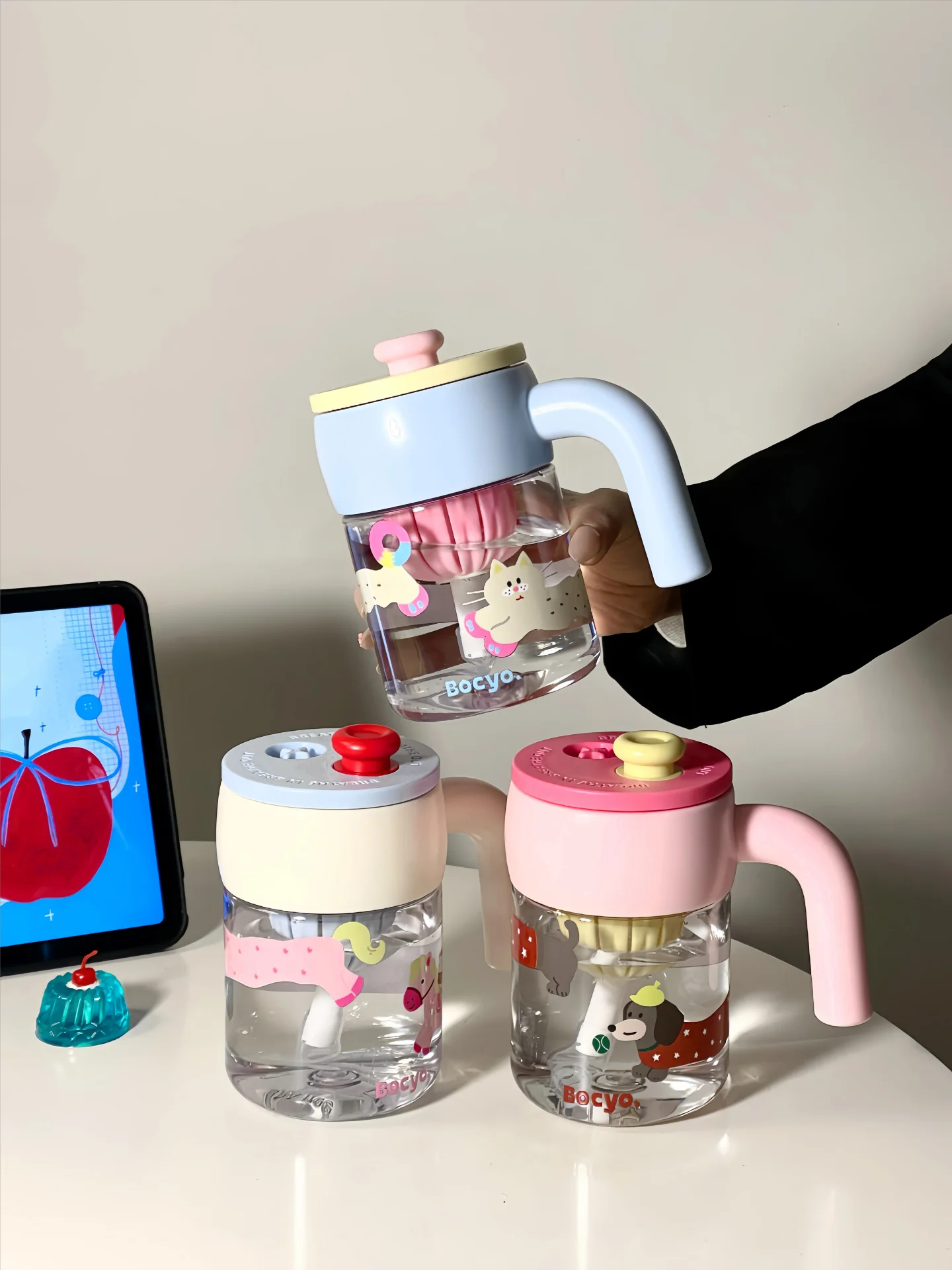吸管付き水筒 子供 おすすめ：トライタン製可愛いデザイン550ml