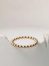 14Kゴールドコーティングの大珠リング【フィンガーリング・繊細デザイン】