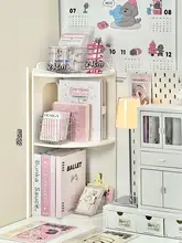 デスク用コーナー収納ラック【三角形・デスク上整理整頓・学生用】