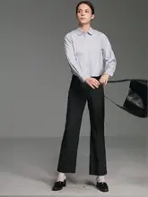 レトロチェック柄 レディース コットンリネン混合 ワイドパンツ【ストレートフィット・微フレア・カジュアル】