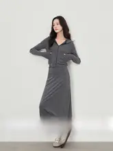 小柄向け深灰色セットアップ【ラフスタイル・春秋用】（セットアップ対応）