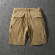 ウォッシュ加工の大きなポケット付きカーゴショートパンツ【メンズ・ウエスト調整可能・カジュアル】（セットアップ対応）