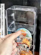 アクリル製 透明バッジディスプレイスタンド【防塵カバー付き・フィギュア展示用】