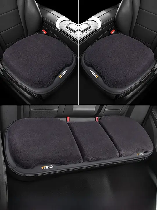 冬用 高級ショートファーブ車用シートクッション【後部座席用・厚手・汎用】