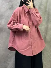 高級感あるデザインの長袖ブラウス【春用・カジュアル・大きいサイズ】