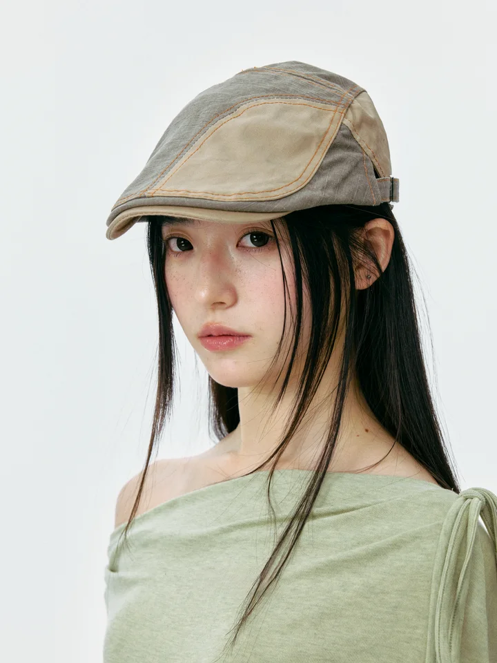 ベレー帽 レディース パッチワーク 小顔効果 ストリート 韓流 アウトドア 春夏 おしゃれ インスタ映え