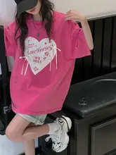 夏用 半袖Tシャツ【女児用・ルーズフィット・流れるリボンデザイン】