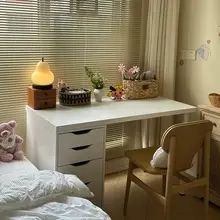 シンプルモダンデザインの学習デスク【引き出し付き・ベッドサイド用】