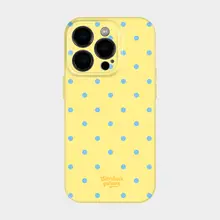 波点デザインの黄携帯電話ケース【iPhone用・シンプルでおしゃれ・個性的】
