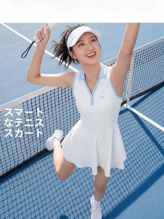 絶美なデザインのテニスワンピース【女性用・バドミントン服・スポーティーなスタイル】（セットアップ対応）