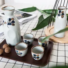 竹節デザインの陶器製清酒壺【おしゃれでレトロな食器・飲み物用】