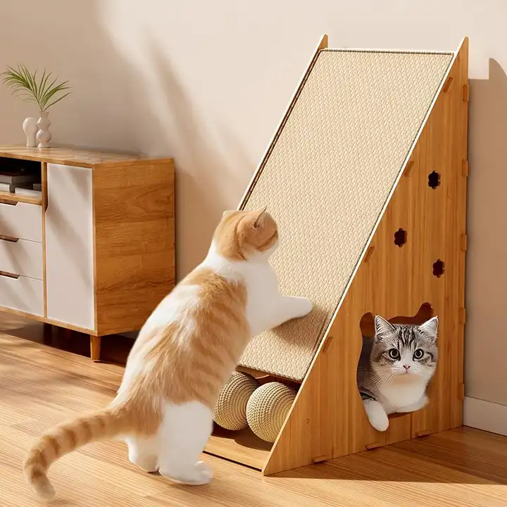 立式猫爪研ぎマット【耐久性・キャットハウス・麻素材】