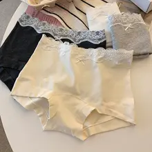 可愛い中高腰レース付きヒップハングショーツ【大きいサイズ・甘めリボンデザイン】（セットアップ対応）