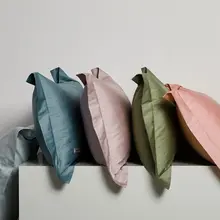 シンプルモノクロ高品質長綿布団カバー【全棉・敷布団カバー・枕カバー2点セット】