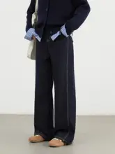 ハイウエスト ストレートデニムパンツ【クラシックデザイン・広がる腿・冬用】