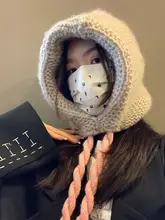 秋冬用バラクラバ帽子【防寒・スカーフ一体型・小顔効果】