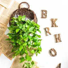 壁掛け装飾用フェイクつる植物【葉付きバスケット・インテリア装飾用】