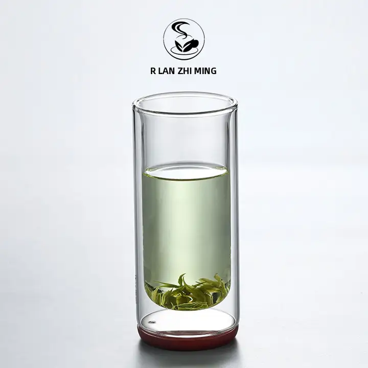 高級耐熱ガラス製ダブルウォールカップ【緑茶用・オフィスおよび家庭用】