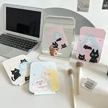 折りたたみ式ポータブルメイクアップミラー【デスク用・高解像度・可立式】