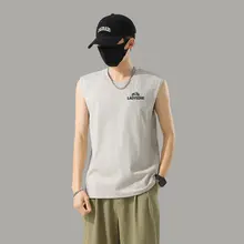 レトロカー無地ノースリーブTシャツ【純綿・メンズ・スポーティー】