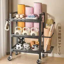 フィットネス器具収納ラック【家庭用・移動可能・ヨガマット・ダンベル用】