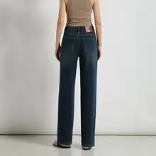 四方ストレッチデニムパンツ【スリムフィット・レディース】（セットアップ対応）