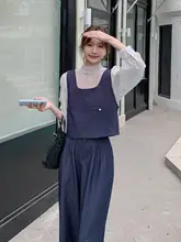 波点デザインのトップスとワイドパンツ【春秋用・フレンチスタイル・小柄向け】（セットアップ対応）