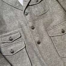 ウール混紡の花柄ハンティングジャケット【アメリカンスタイル・多ポケット・厚 手・トレンド】（セットアップ対応）