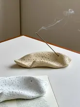 芸術的なデザインのデスクトップ香立て【長方形・侘び寂び風・石質感】
