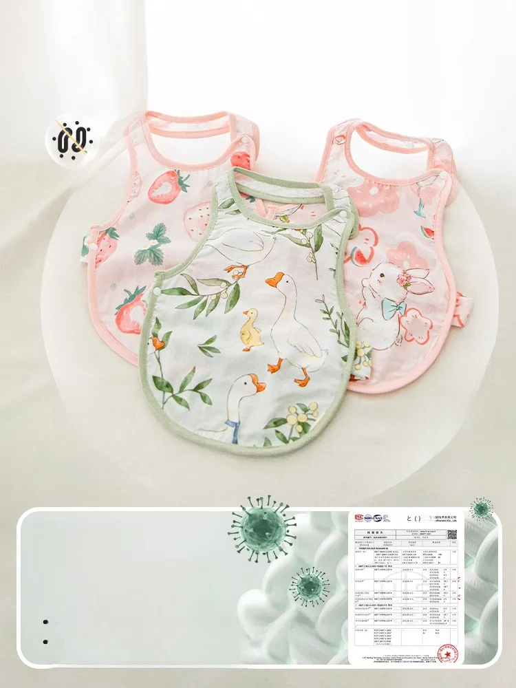 赤ちゃん用天然素材ガーゼ腹巻き：夏用薄手タイプの冷え防止と抗菌機能