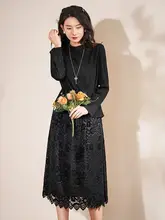 華やかな刺繍のフロントリボン付きドレス【立体感のあるフラワーボリューム・ウエストシェイプ・秋冬用】（セットアップ対応）