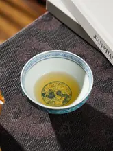 手描き青花デザインの陶器茶杯【斗彩・高級品】