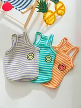 猫の服 幼猫 春夏向け クラシックスタイル 毛が抜けにくい カラフルストライプ サスペンダー