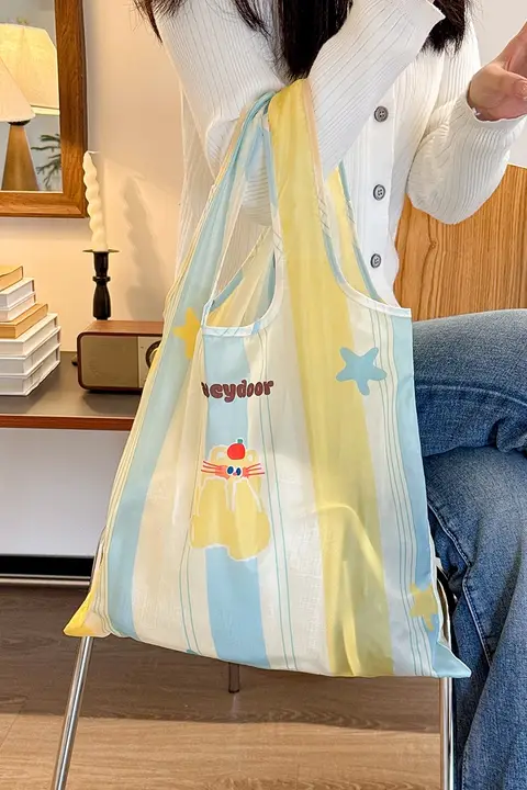 大容量折りたたみショッピングバッグ【エコバッグ・防水・携帯便利】【スーパー用・買い物・収納】