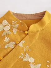 中国風レトロ綿麻女性用ドレス春秋新作