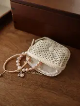 かわいいドットデザインの耳電話アクセサリー収納ポーチ【小型・ブルートゥース耳電話用】