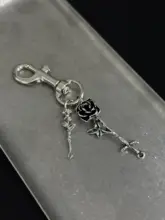 金属製のローズジッパーチャーム【独自デザイン・鍵付き・バッグアクセサリー】