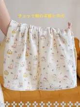 チェック柄の猫と犬デザイン 吸水性に優れたコットン製タオル【大人用・洗顔・ハンドタオル】（セットアップ対応）