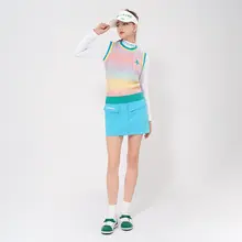 Castelbajac ゴルフ用 レディースニットベスト【秋用・アートカラー・保温】