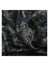 浮彫り花模様・デザイナー生地使用の旗袍風コートドレス【立体的なトリムデザイン】