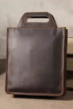 復古風馬革製 メンズブリーフケース【本革・A4対応・ショルダー付き】