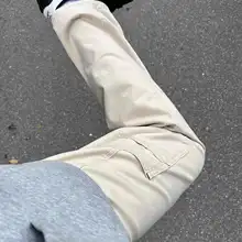 カキ色のワークパンツ【ストレートフィット・カジュアル・メンズ】