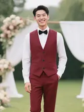 男性用スーツベスト【フォーマル・結婚式・秋冬用】（セットアップ対応）