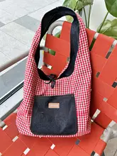 シンプルなチェック柄トートバッグ【リュック・デイリーユース・ショルダーバッグ・通勤用】