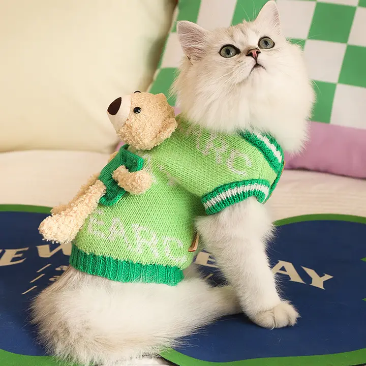 秋用猫服【防毛・暖かい・ポケット付き】