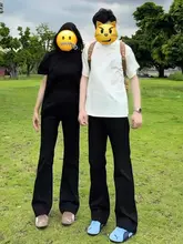美式デザインの微喇牛仔パンツ【スリムフィット・ストレッチ素材・直筒】