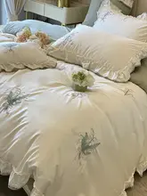 金喜鳥の田園風花柄刺繍四点セット【100sオーストラリア綿・長綿・全棉・ベッドリネン】