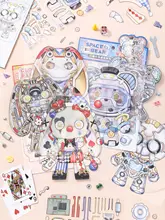 可愛い機械クマのDIYシール【透視ミニチュアシーン・創造的デザイン】