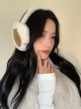 コントラストカラーのメイラードぬいぐるみ暖かいイヤーマフ